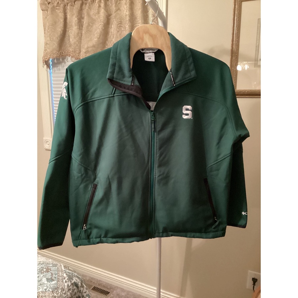 Columbia Michigan State Spartans Softshell Fleece Lined Jacket Green Mens XXL